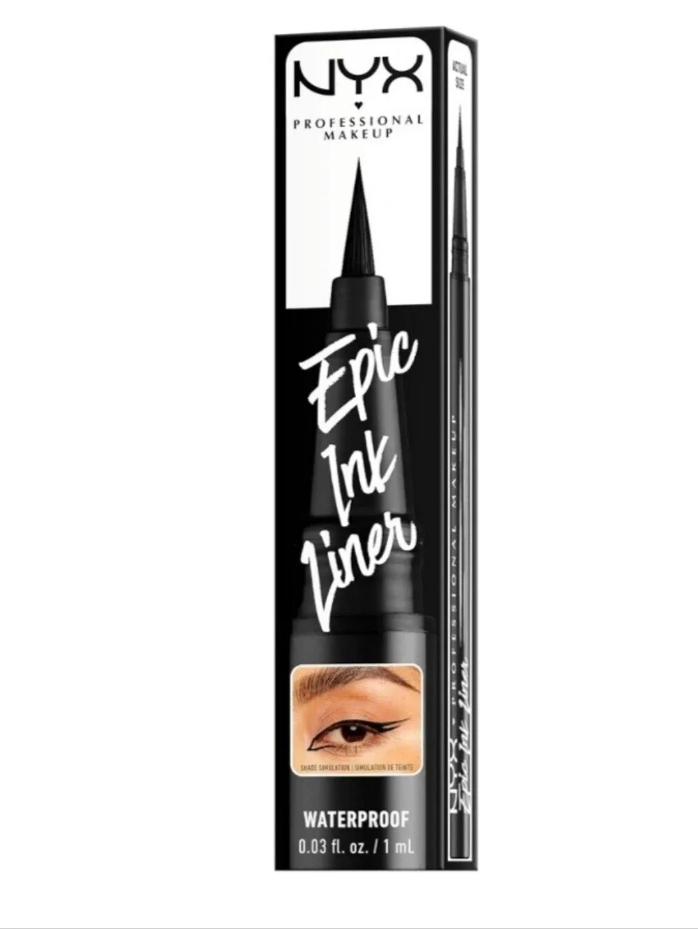 NYX PROFESSIONAL MAKEUP Epic Ink Liner Black .03oz BNIB Waterproof